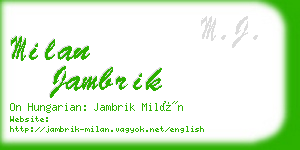 milan jambrik business card